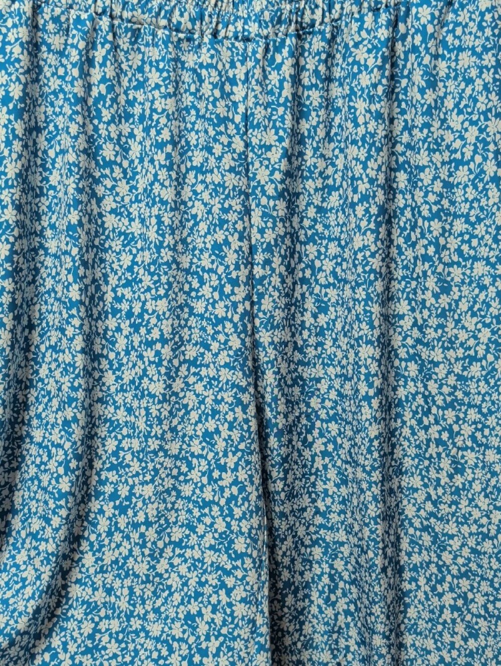 Blue Floral Elastic-Waist Women's Shorts